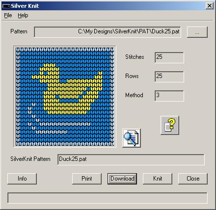 SilverKnit Main screen